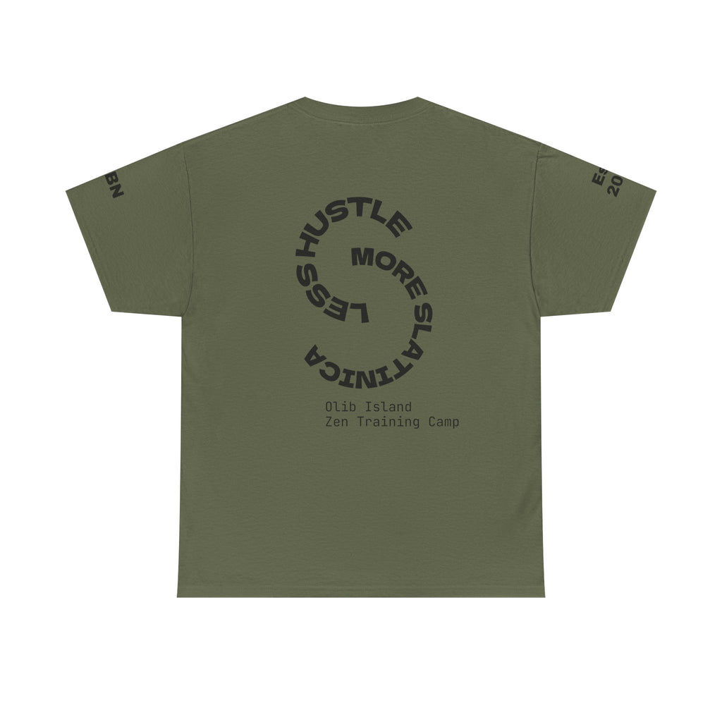 PREMIUM T-Shirt — 'olibian.' Vertical Logo & 'Less Hustle - More Slatinica' Back Graphic
