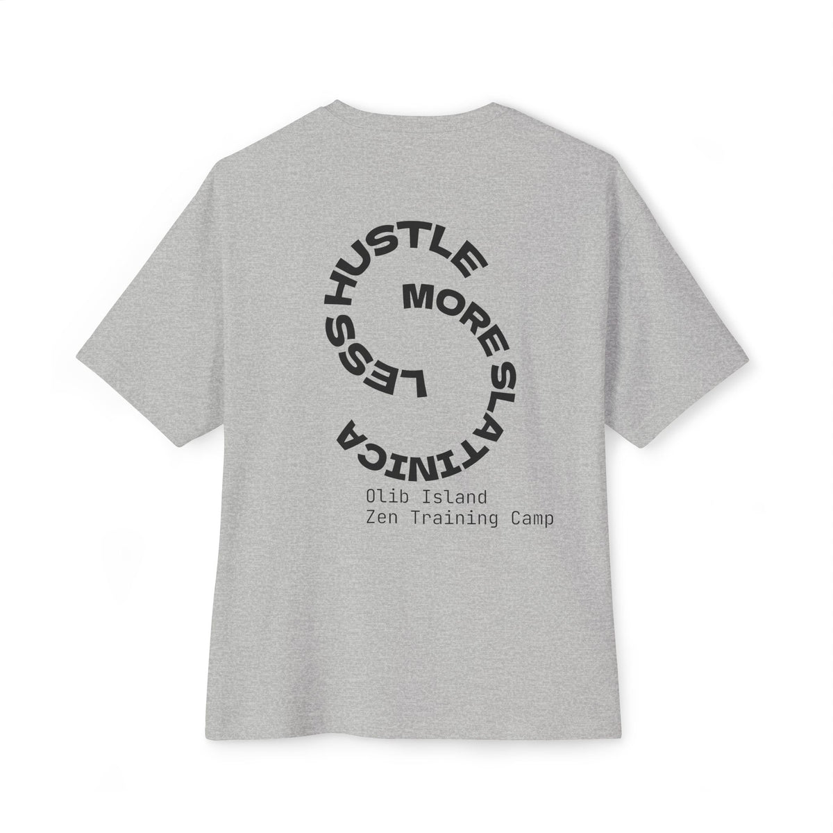 BASIC - Vertical "olibian." Logo Tee — Minimal White Boxy T-Shirt