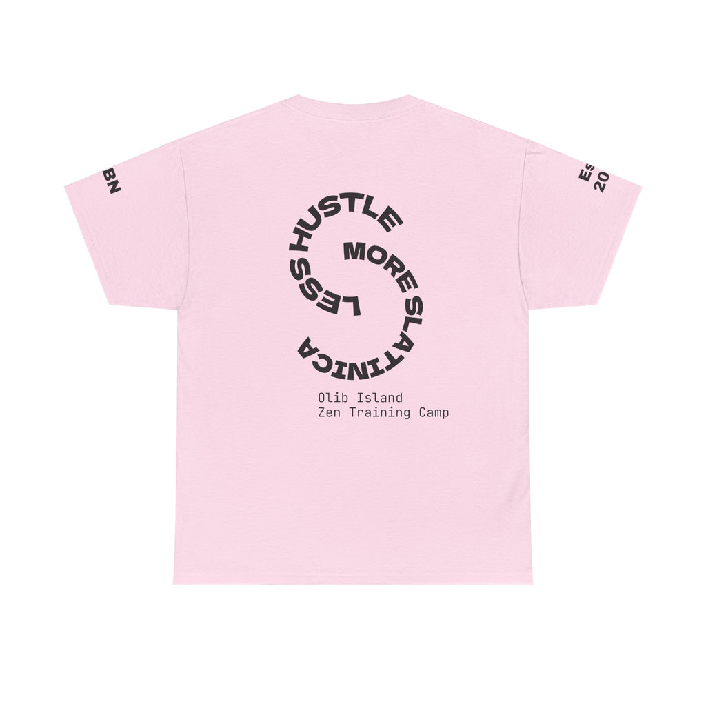 PREMIUM T-Shirt — 'olibian.' Vertical Logo & 'Less Hustle - More Slatinica' Back Graphic