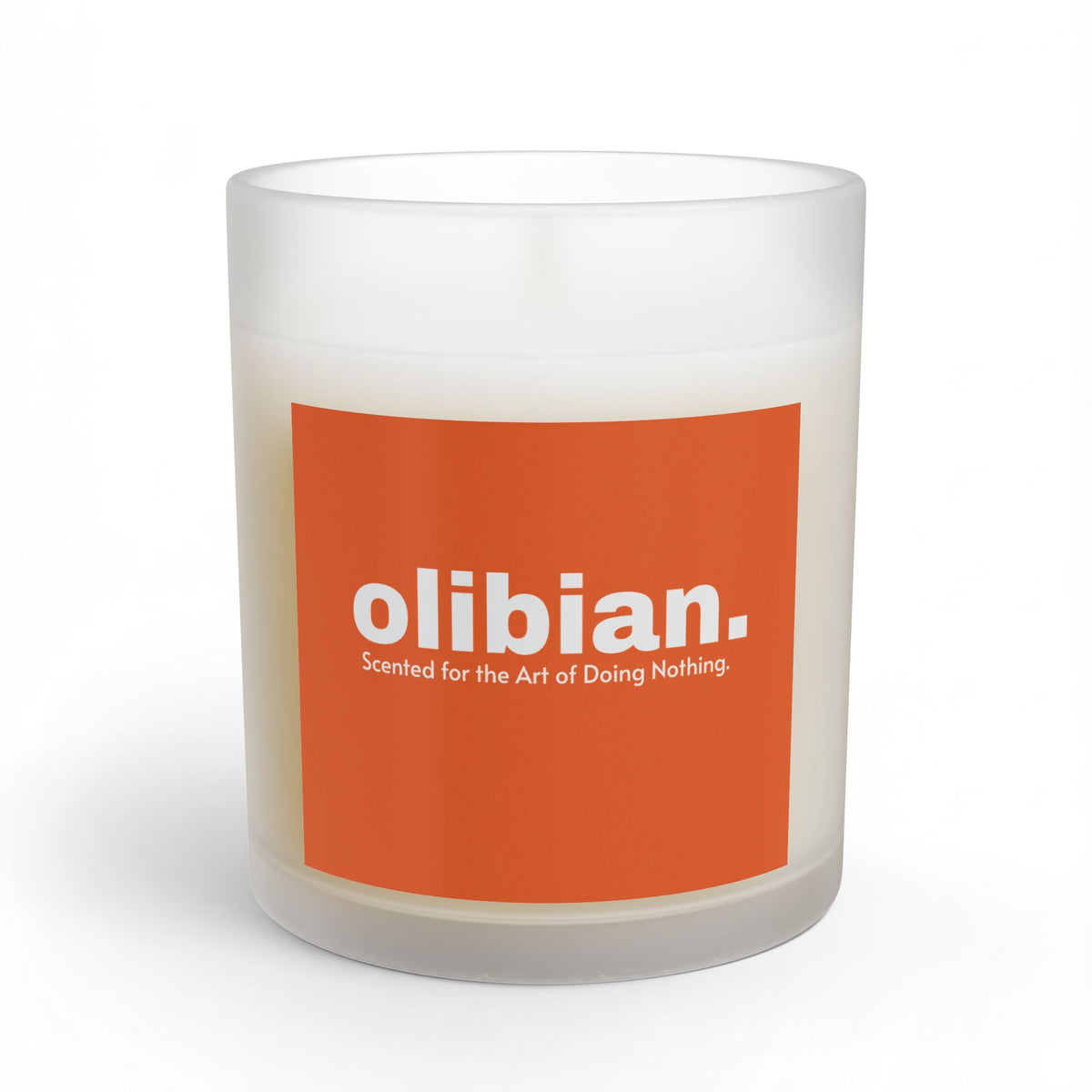 Olibian Orange Glass Candle — 11oz Scented Candle ("Scented for the Art of Doing Nothing")