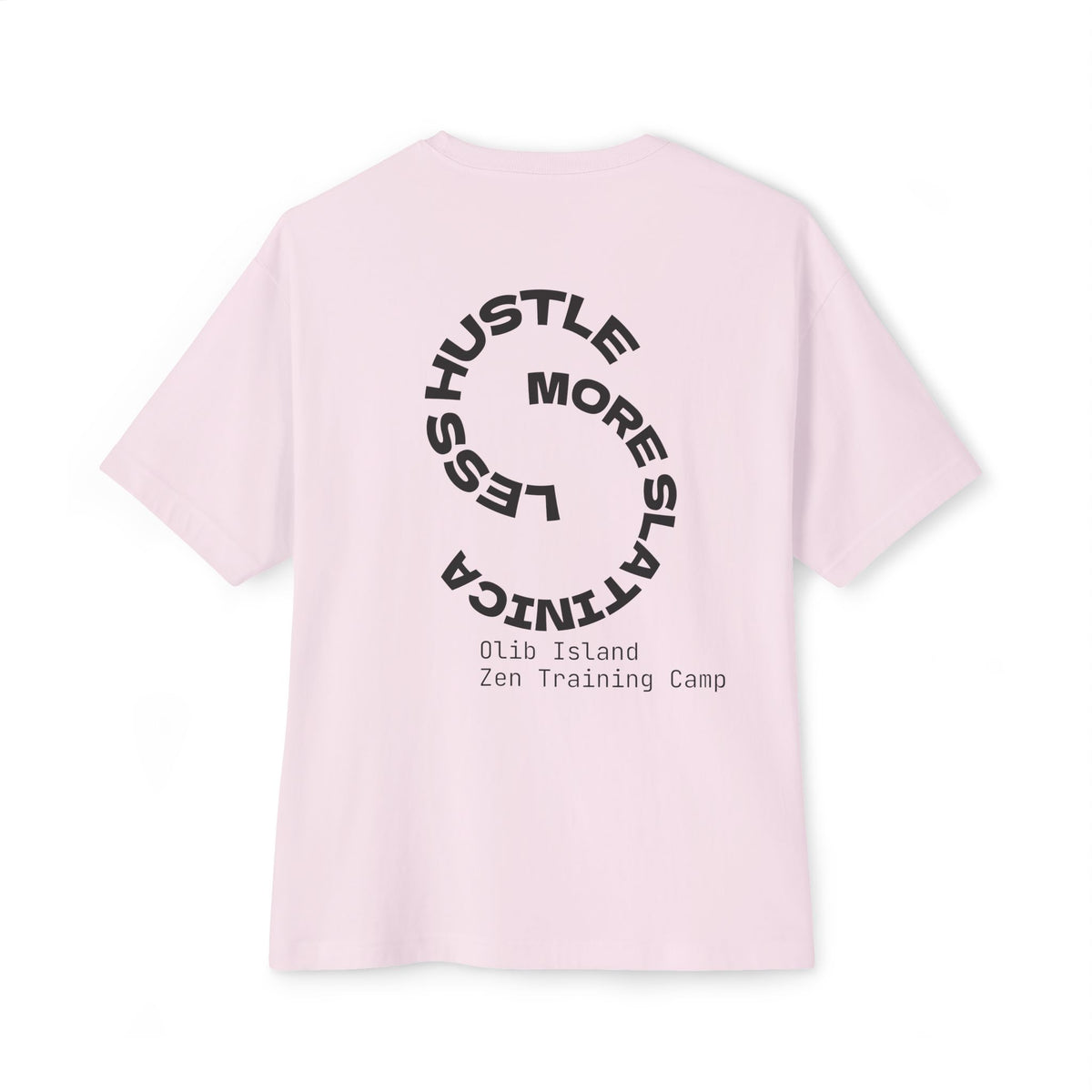BASIC - Vertical "olibian." Logo Tee — Minimal White Boxy T-Shirt