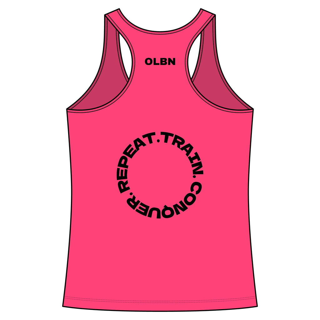 Women's Racerback Tank - olibian. Train. Conquer. Repeat.