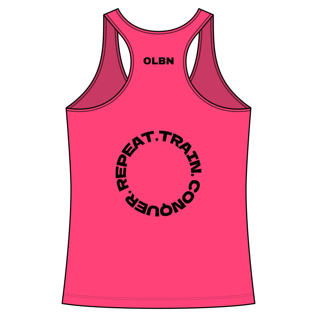 Women's Racerback Tank - olibian. Train. Conquer. Repeat.