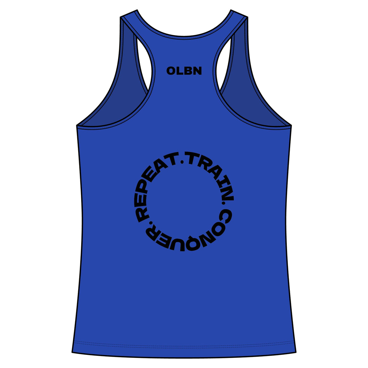 Women's Racerback Tank - olibian. Train. Conquer. Repeat.