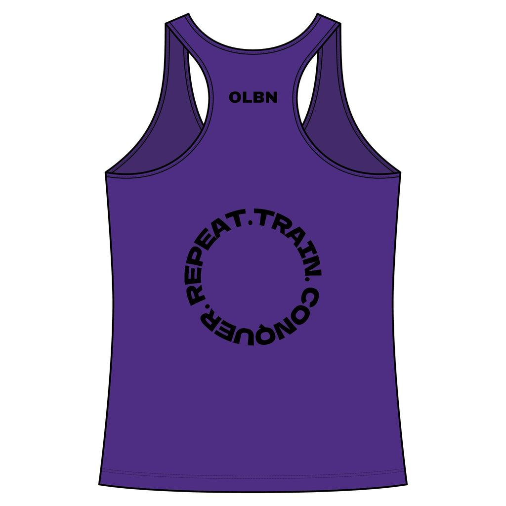 Women's Racerback Tank - olibian. Train. Conquer. Repeat.