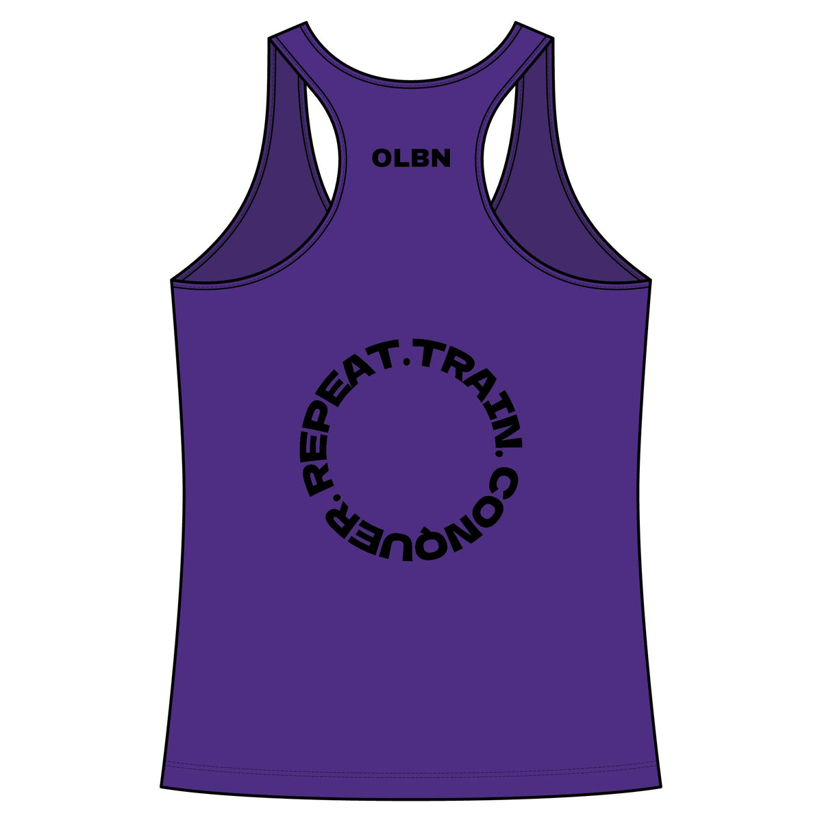 Women's Racerback Tank - olibian. Train. Conquer. Repeat.