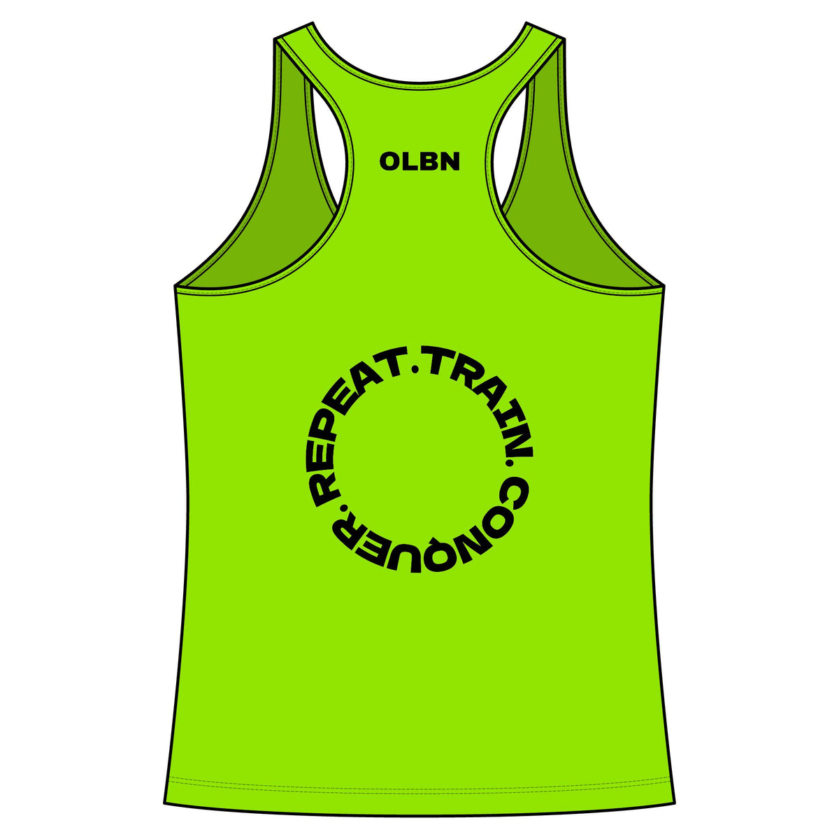 Women's Racerback Tank - olibian. Train. Conquer. Repeat.