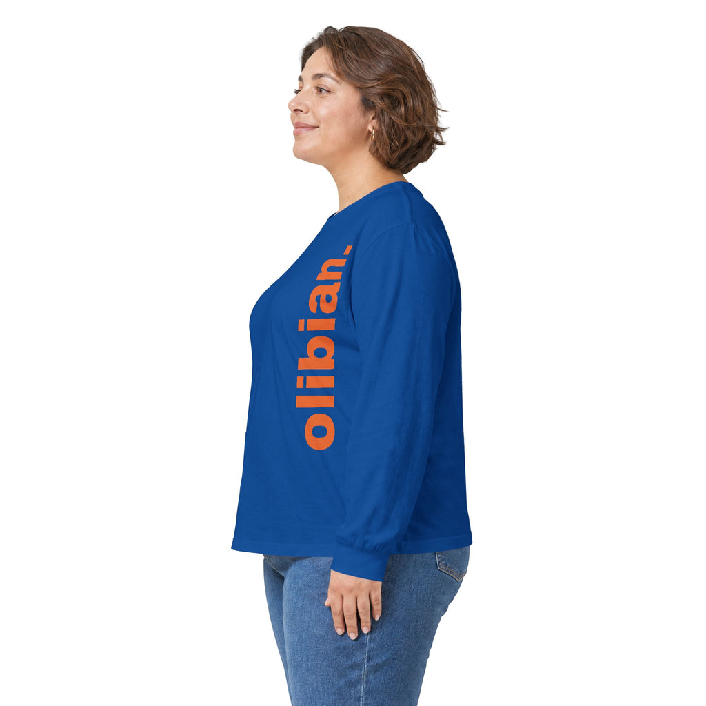 Offline Republic Long Sleeve Tee — "olibian." Vertical Print
