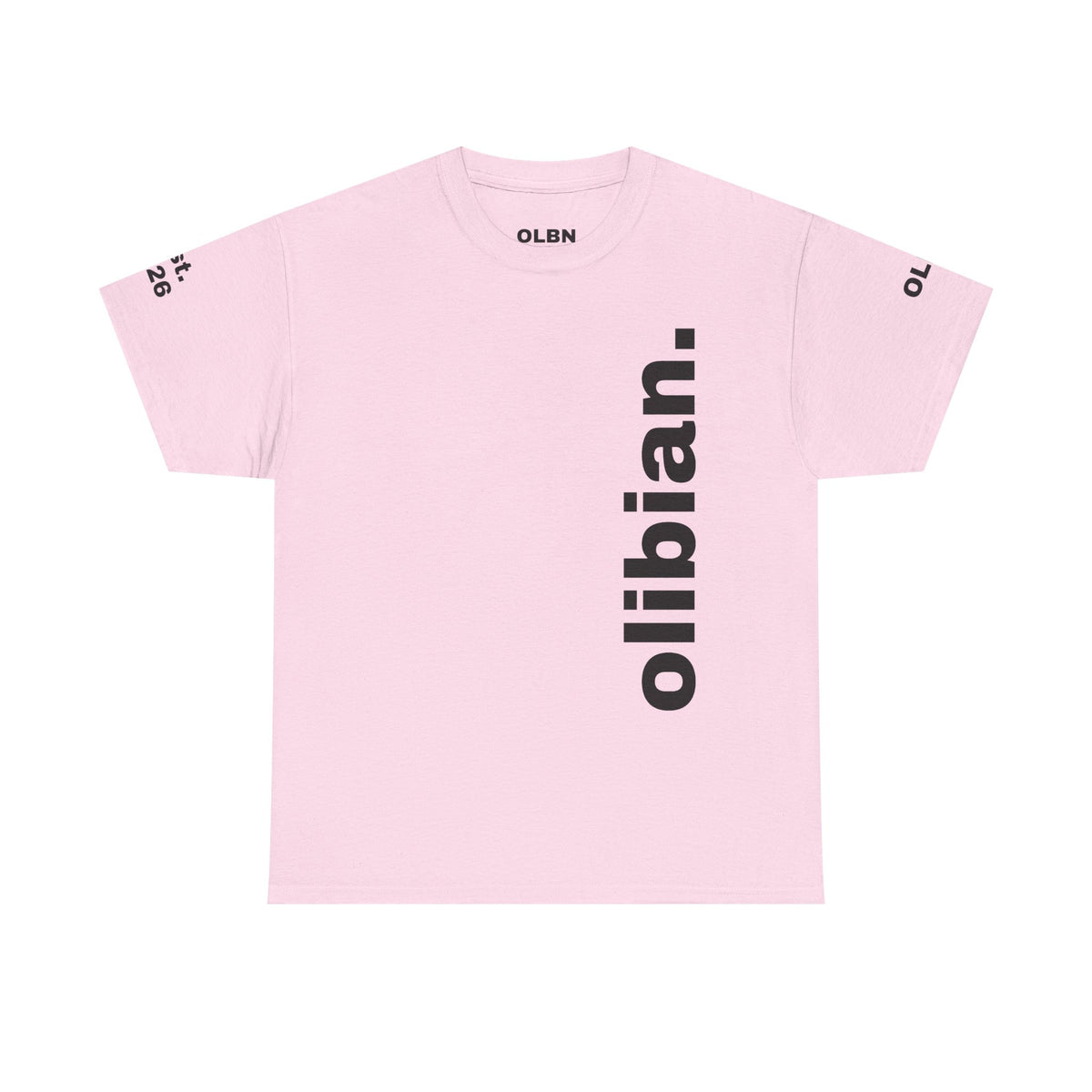 PREMIUM T-Shirt — 'olibian.' Black Vertical Logo & 'Less Hustle - More Slatinica' Back Graphic