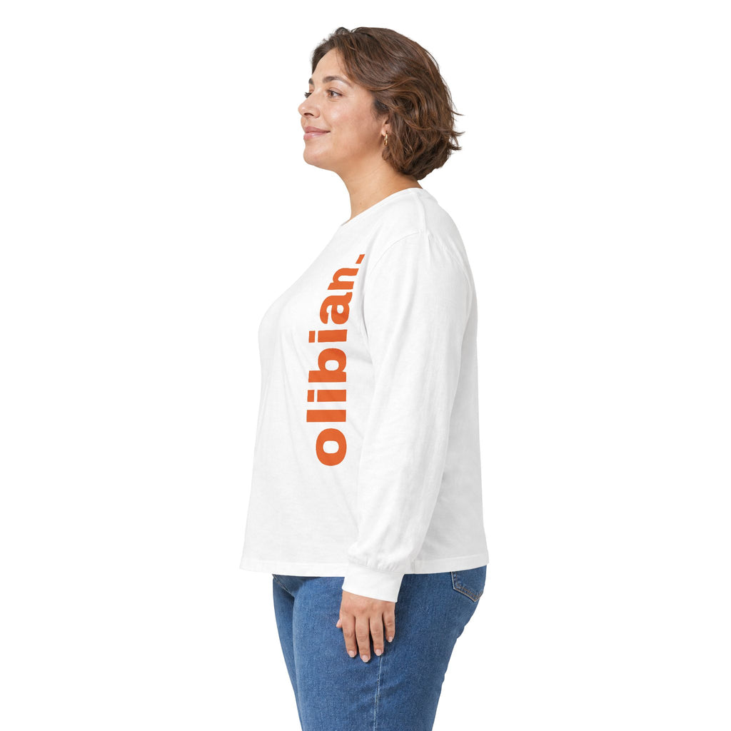 Offline Republic Long Sleeve Tee — "olibian." Vertical Print