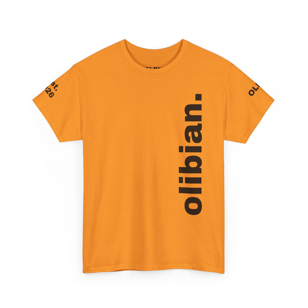 PREMIUM T-Shirt — 'olibian.' Black Vertical Logo & 'Less Hustle - More Slatinica' Back Graphic