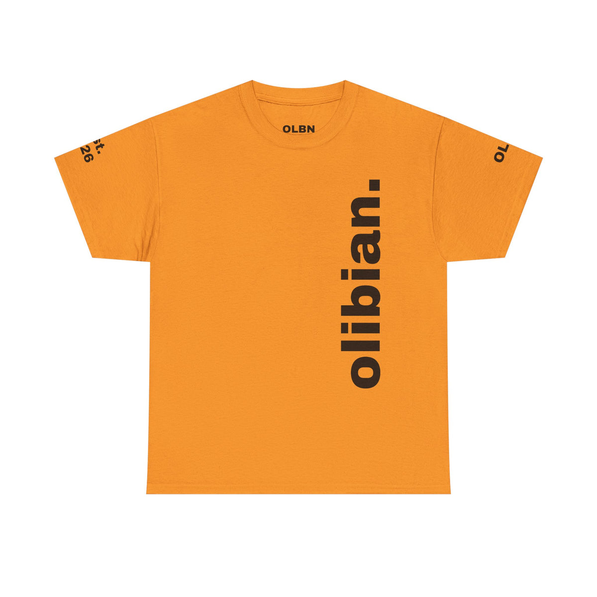 PREMIUM T-Shirt — 'olibian.' Black Vertical Logo & 'Less Hustle - More Slatinica' Back Graphic