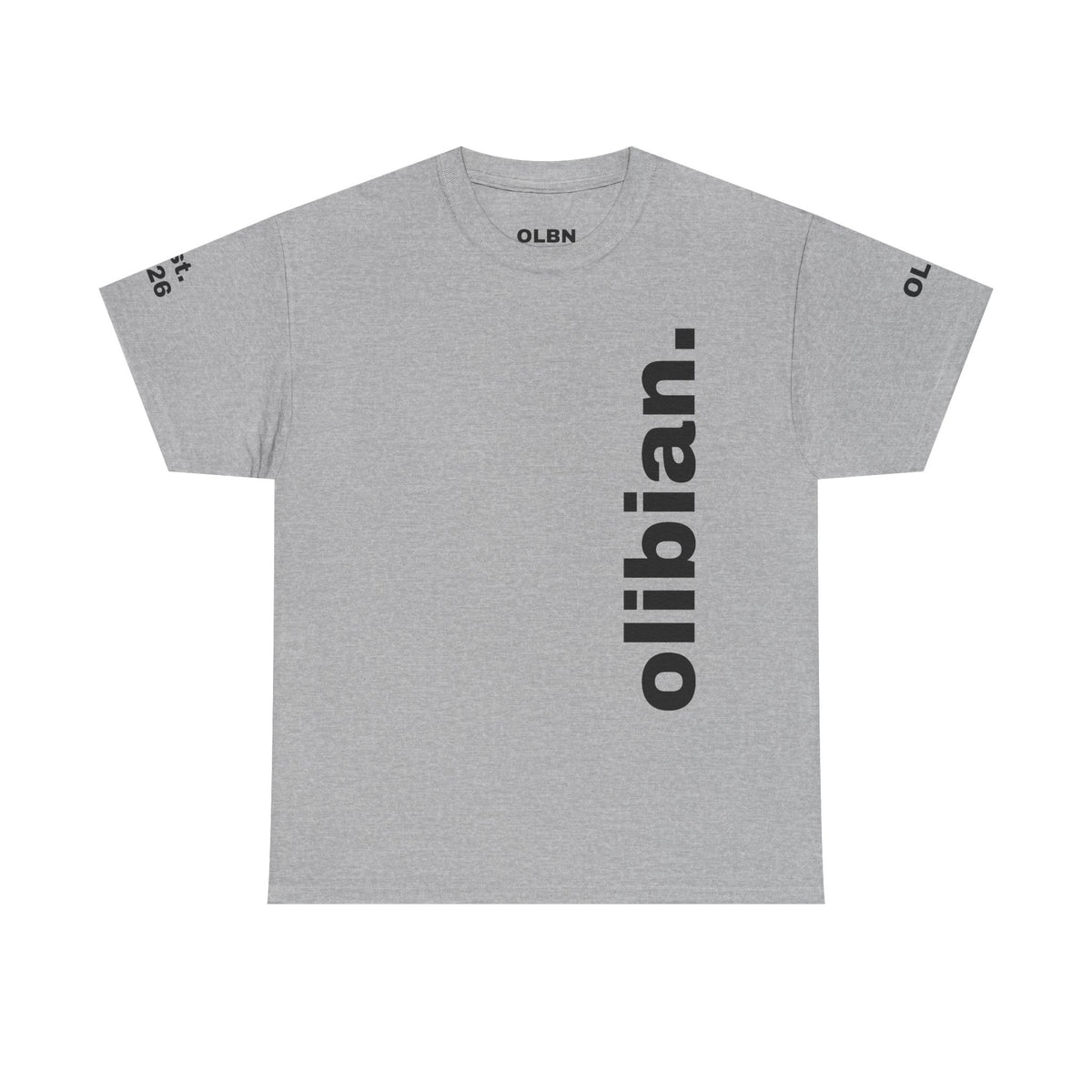 PREMIUM T-Shirt — 'olibian.' Black Vertical Logo & 'Less Hustle - More Slatinica' Back Graphic