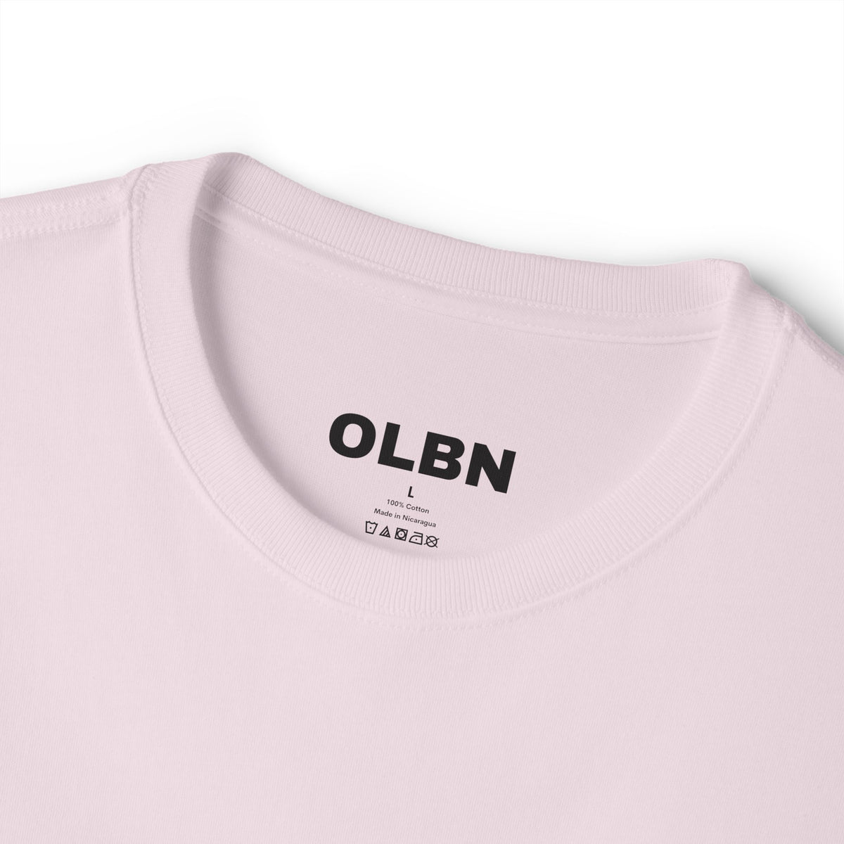 BASIC - Vertical "olibian." Logo Tee — Minimal White Boxy T-Shirt