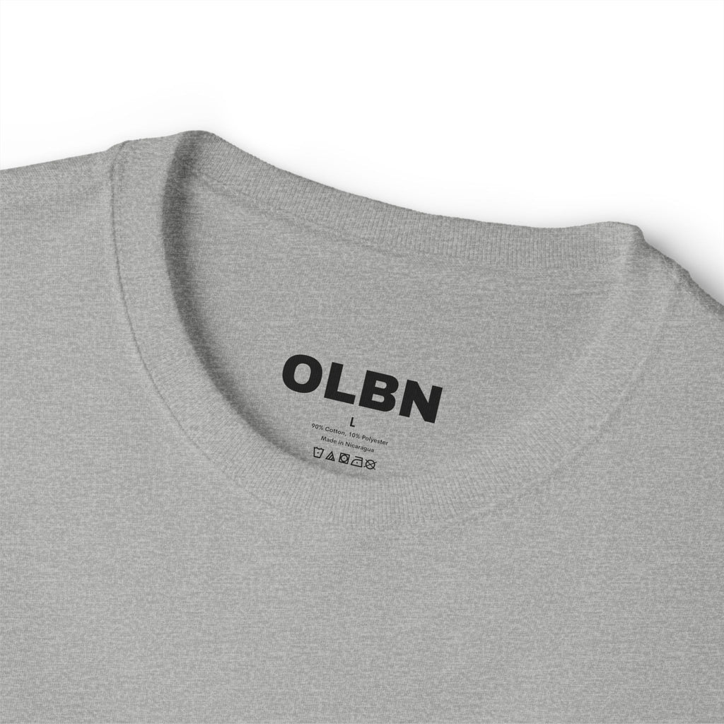 BASIC - Vertical "olibian." Logo Tee — Minimal White Boxy T-Shirt