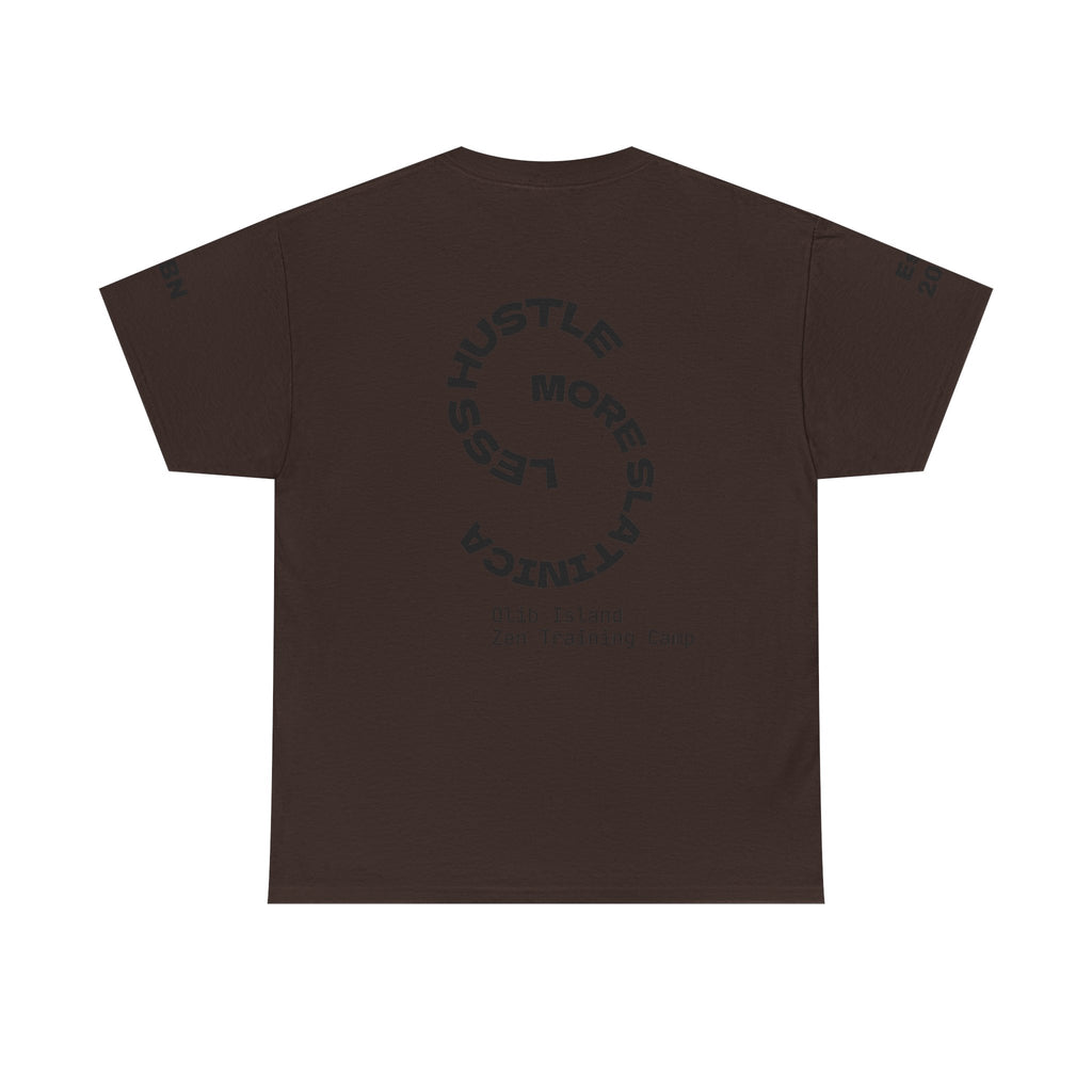 PREMIUM T-Shirt — 'olibian.' Vertical Logo & 'Less Hustle - More Slatinica' Back Graphic