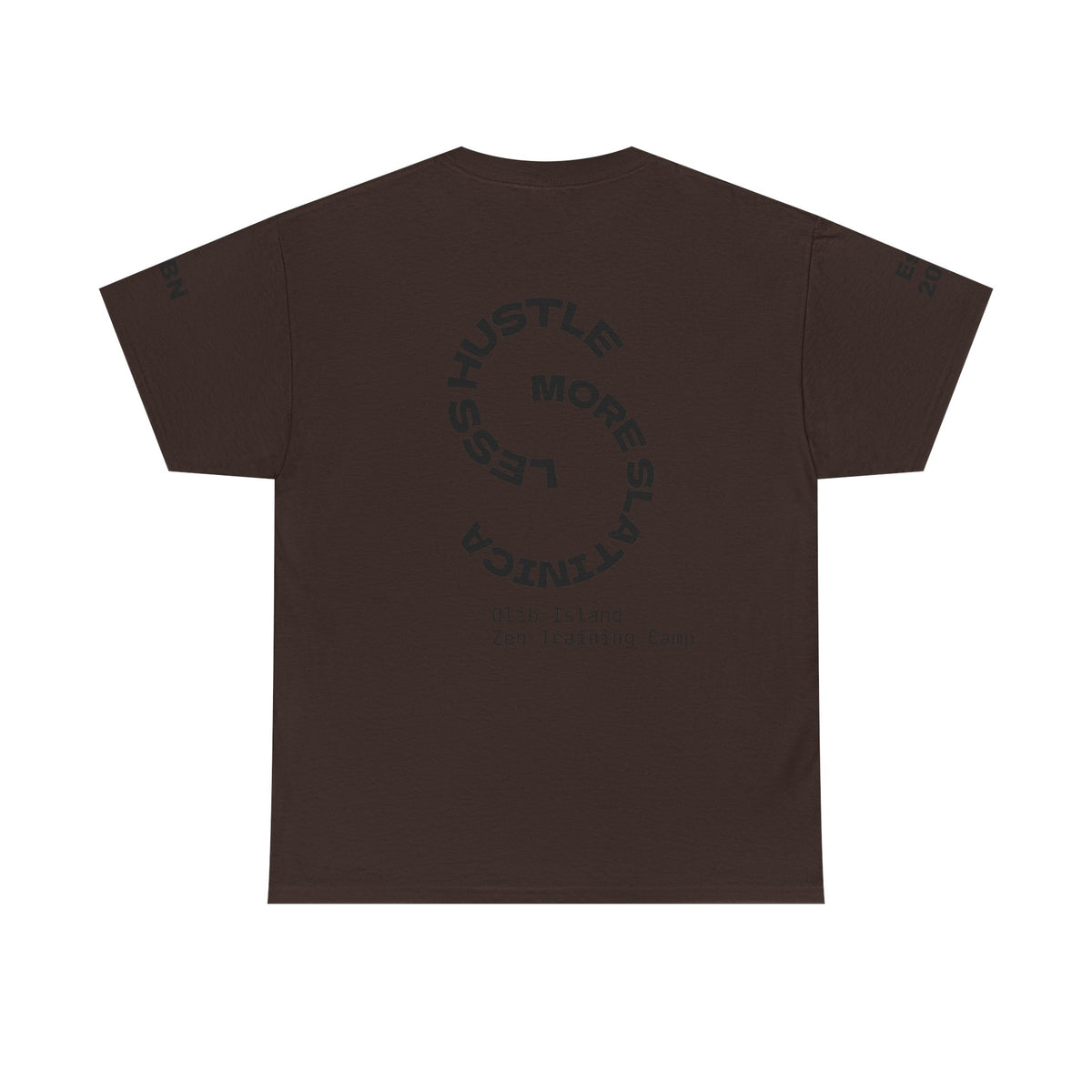 PREMIUM T-Shirt — 'olibian.' Vertical Logo & 'Less Hustle - More Slatinica' Back Graphic