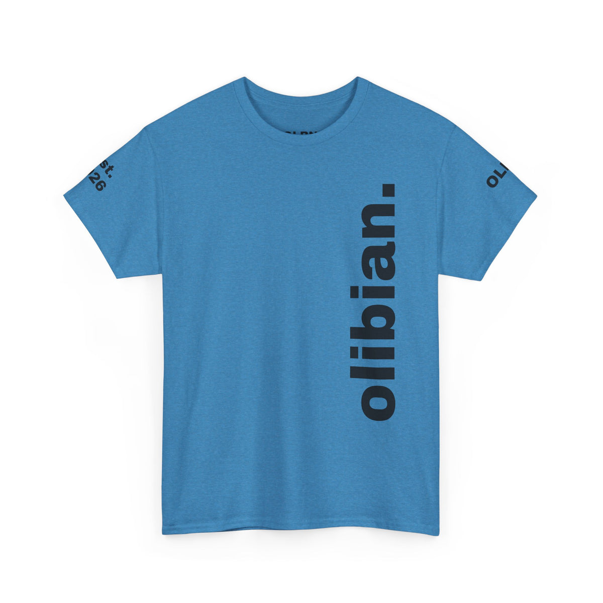 PREMIUM T-Shirt — 'olibian.' Black Vertical Logo & 'Less Hustle - More Slatinica' Back Graphic