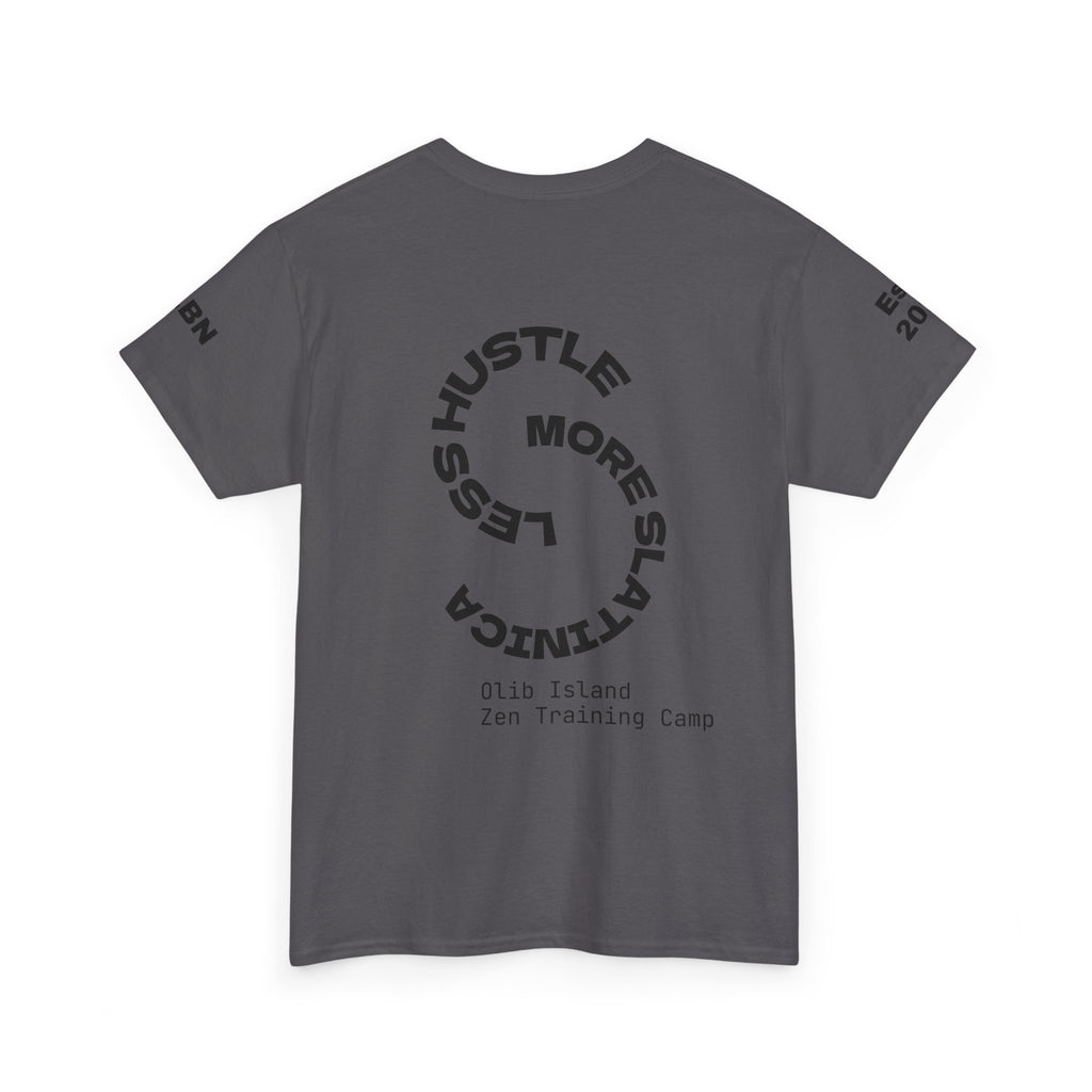 PREMIUM T-Shirt — 'olibian.' Vertical Logo & 'Less Hustle - More Slatinica' Back Graphic