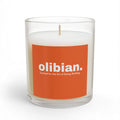 Olibian Orange Glass Candle — 11oz Scented Candle ("Scented for the Art of Doing Nothing")