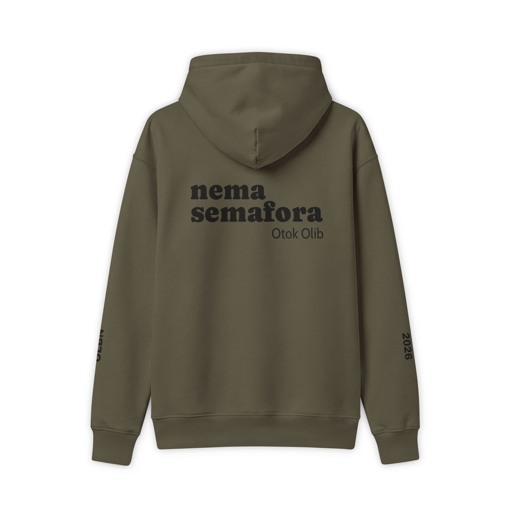 Hoodie — 'olibian.' Front Logo & 'nema semafora' Back Graphic Streetwear