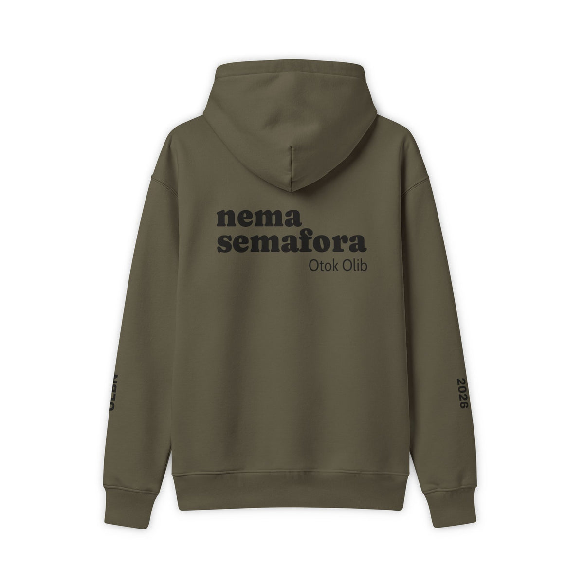 Hoodie — 'olibian.' Front Logo & 'nema semafora' Back Graphic Streetwear