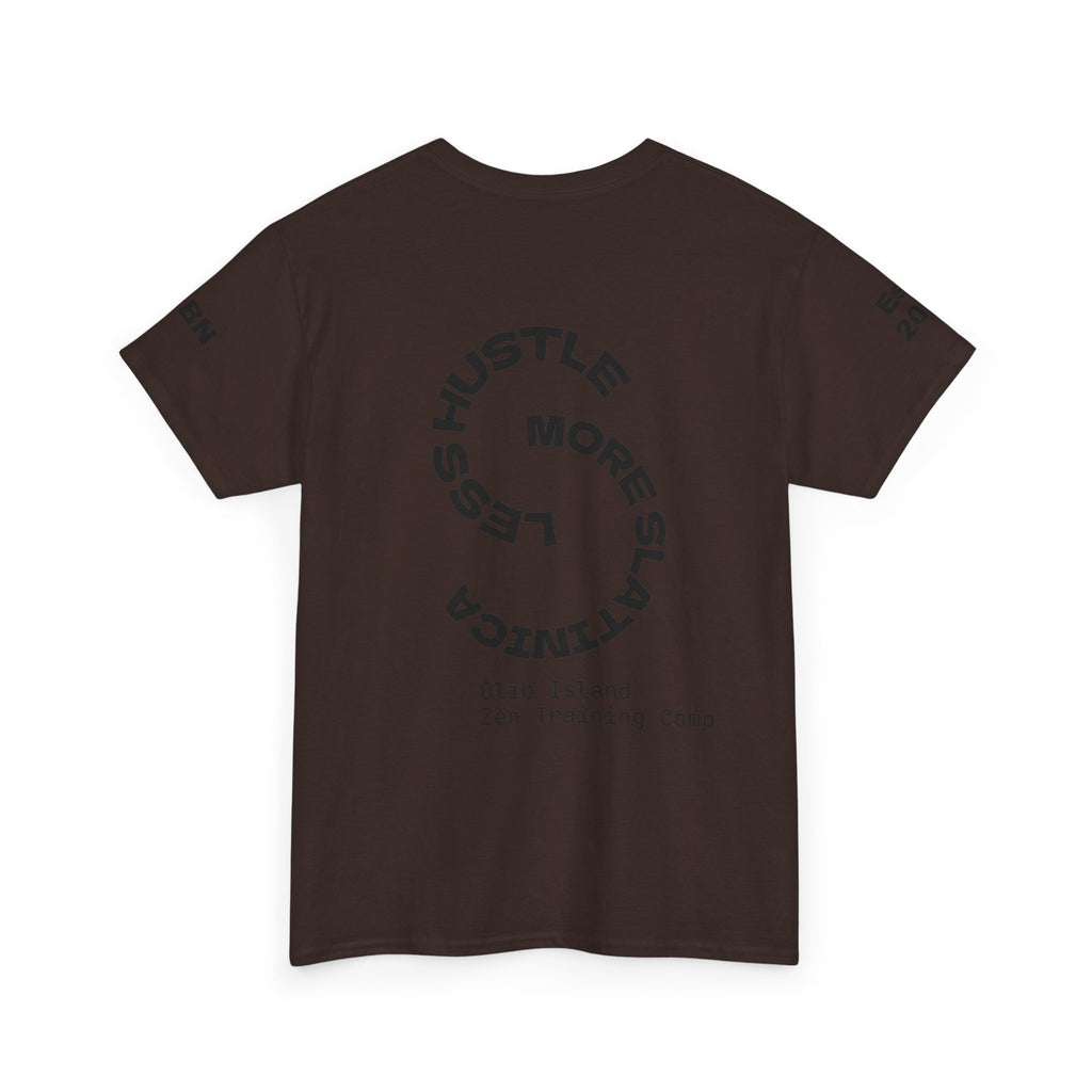 PREMIUM T-Shirt — 'olibian.' Vertical Logo & 'Less Hustle - More Slatinica' Back Graphic