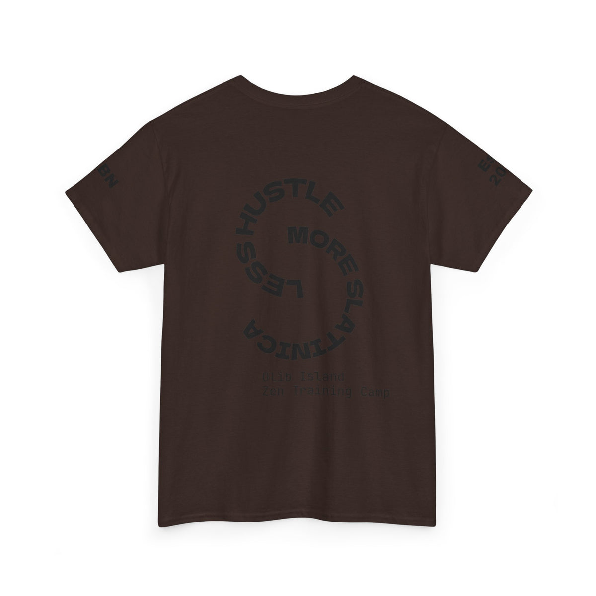 PREMIUM T-Shirt — 'olibian.' Vertical Logo & 'Less Hustle - More Slatinica' Back Graphic