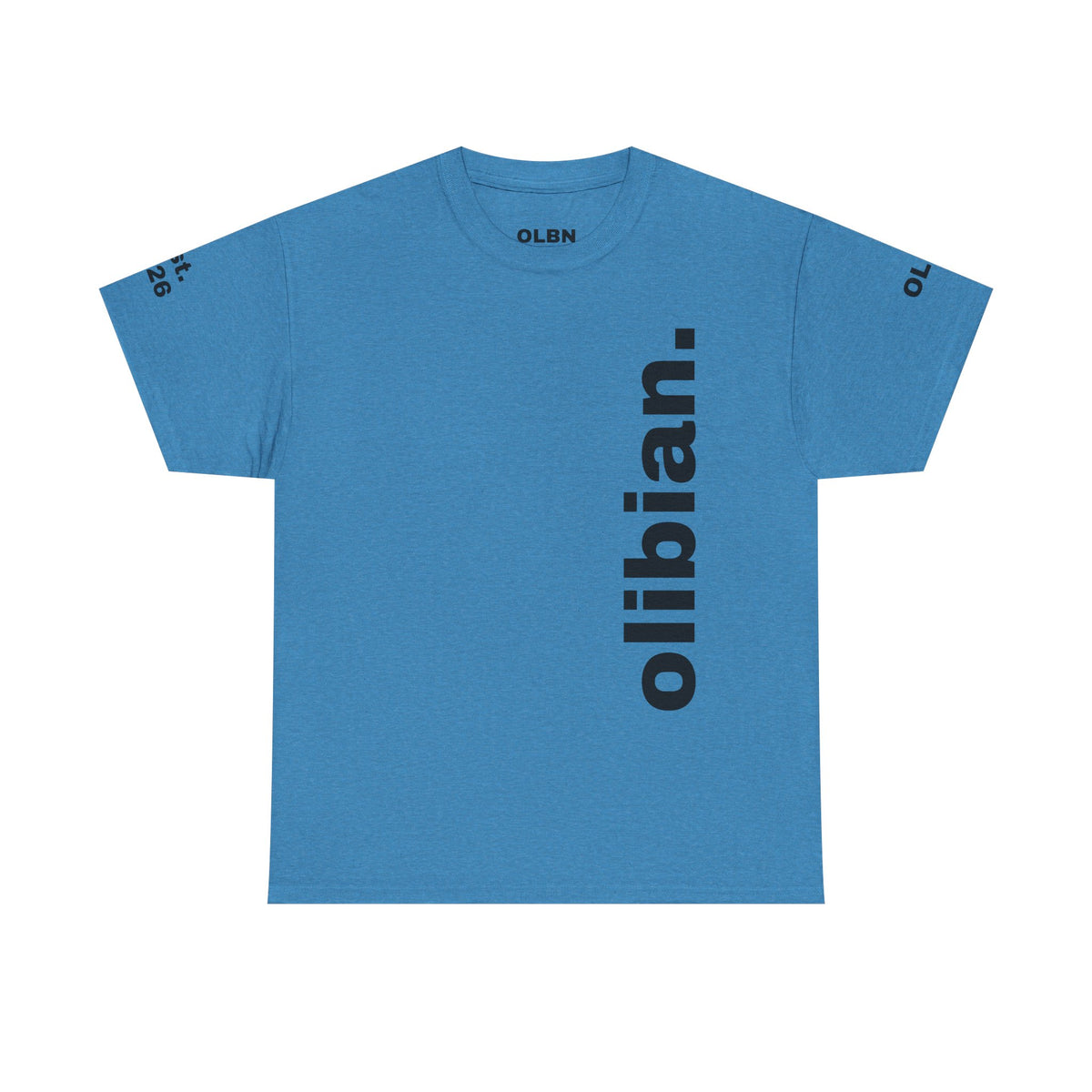 PREMIUM T-Shirt — 'olibian.' Black Vertical Logo & 'Less Hustle - More Slatinica' Back Graphic