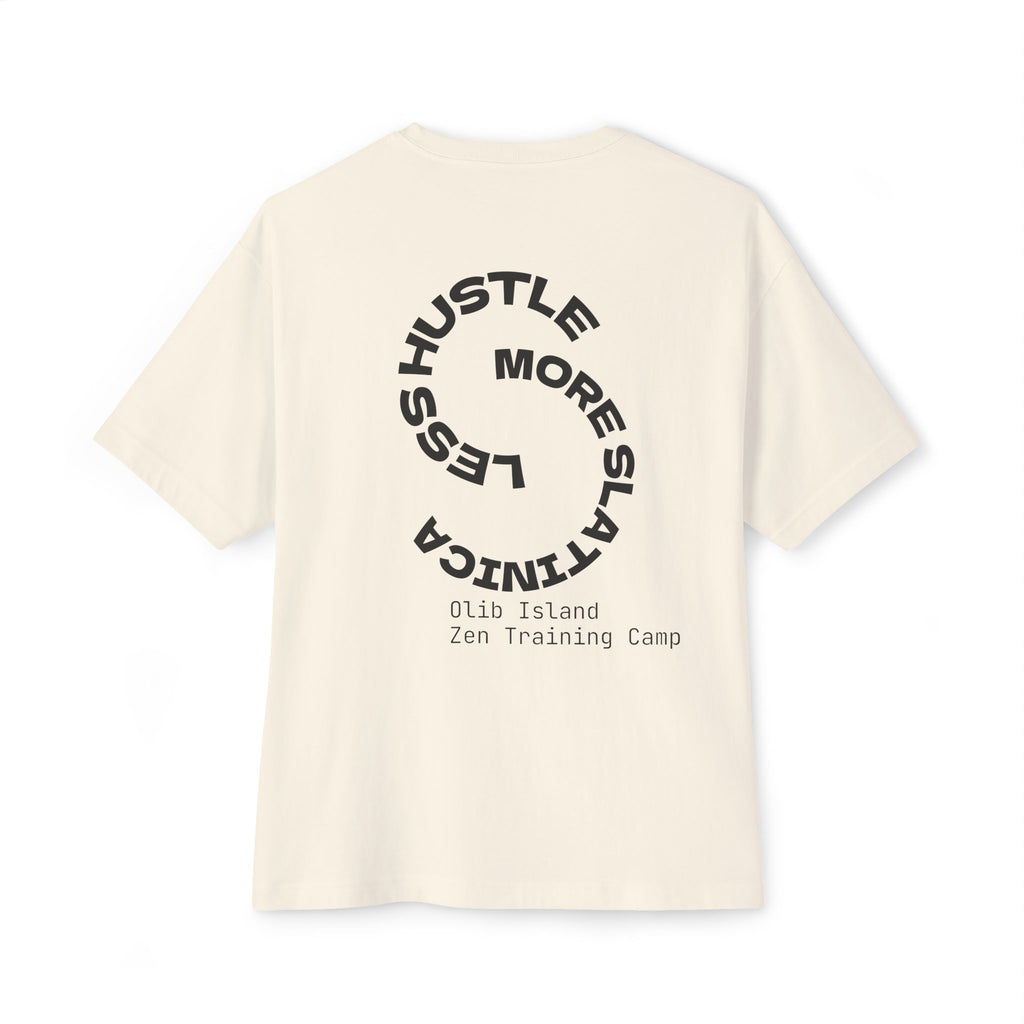BASIC - Vertical "olibian." Logo Tee — Minimal White Boxy T-Shirt