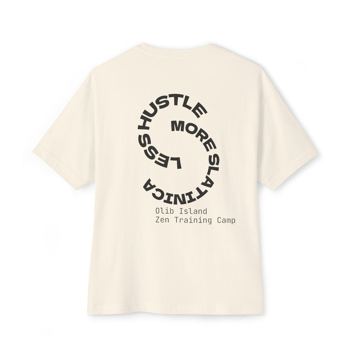 BASIC - Vertical "olibian." Logo Tee — Minimal White Boxy T-Shirt