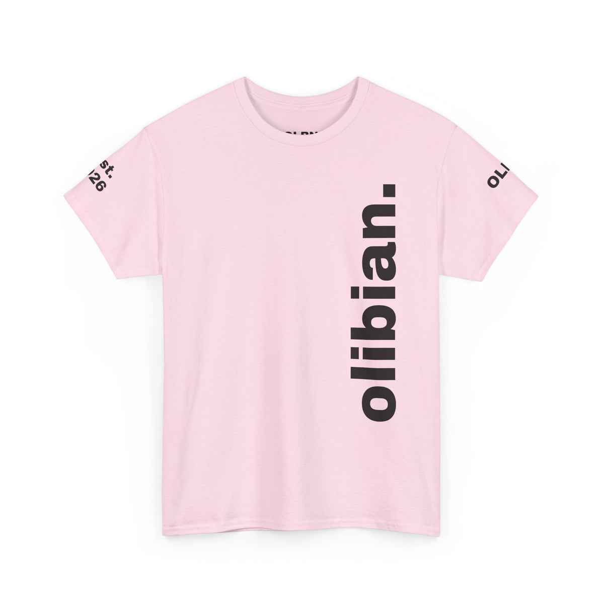 PREMIUM T-Shirt — 'olibian.' Black Vertical Logo & 'Less Hustle - More Slatinica' Back Graphic