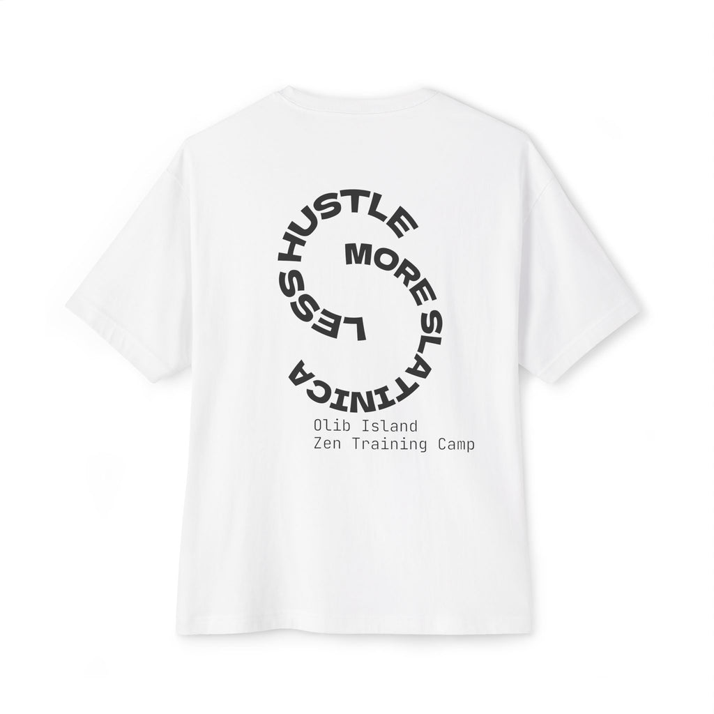 BASIC - Vertical "olibian." Logo Tee — Minimal White Boxy T-Shirt